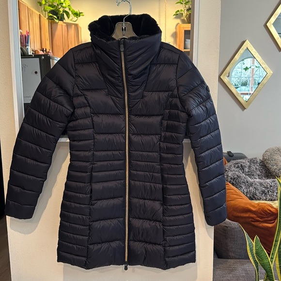 Save The Duck Caroline Water Resistant Coat with Faux Fur Lining - Picture 2 of 8